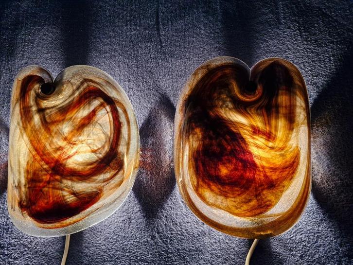 Deens designet lampen. Per Lütken, Holmegaard, Huis en Inrichting, Lampen | Wandlampen, Zo goed als nieuw, Glas, Metaal, Verzenden