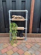 Stalen Wandrek met Houten Planken - Nieuw, Huis en Inrichting, Kasten | Stellingkasten, Ophalen of Verzenden, Nieuw