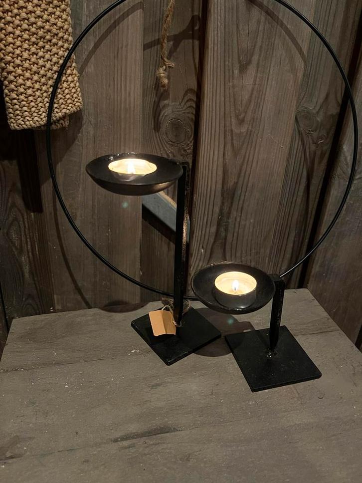 Smeedijzeren Waxinehouder Set - Sfeervol, Huis en Inrichting, Woonaccessoires | Kandelaars en Kaarsen, Nieuw, Kandelaar, Minder dan 25 cm