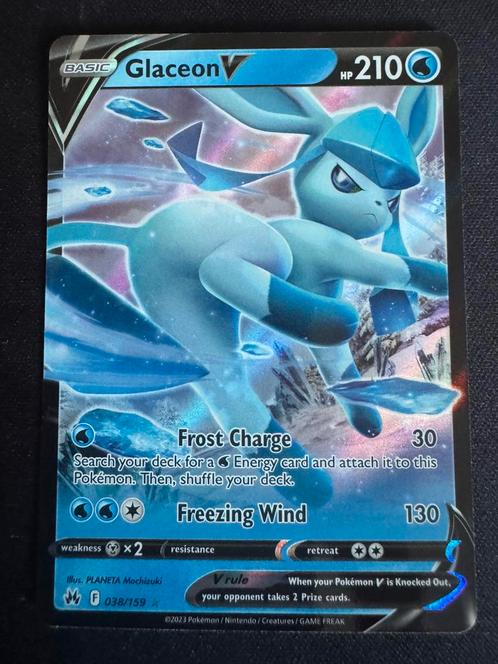 Glaceon V CRZ 038, Hobby en Vrije tijd, Verzamelkaartspellen | Pokémon, Zo goed als nieuw, Losse kaart, Ophalen of Verzenden