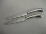Antiek mes 2x pistoolgreep pistoolheft zilver, Ophalen of Verzenden, Zilver