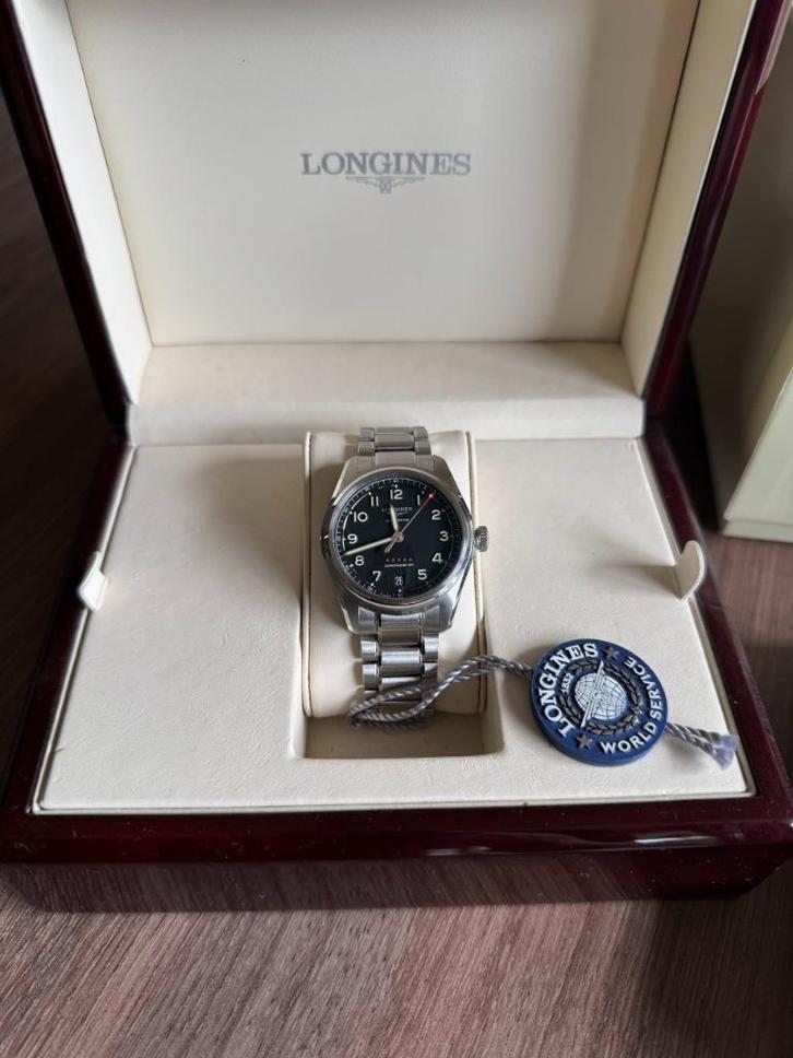 Longines Spirit 37 Heritage Black, Sieraden, Tassen en Uiterlijk, Horloges | Heren, Gebruikt, Polshorloge, Overige merken, Staal