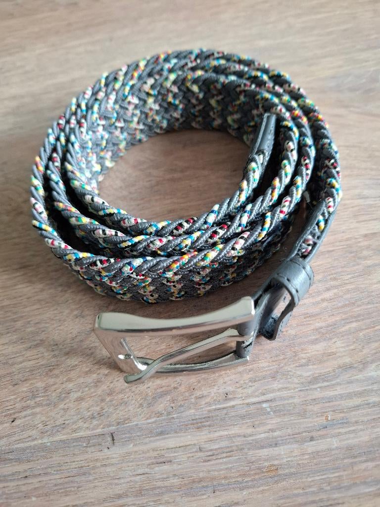 Gevlochten heren riem - grijs blauw - ca 112 cm, Ophalen of Verzenden, Zo goed als nieuw, Overige kleuren