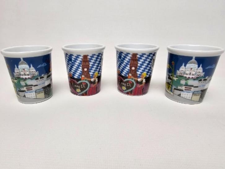 # 4 espressokopjes uit de Belle Tasse collectie van Pylones, Huis en Inrichting, Keuken | Servies, Zo goed als nieuw, Kop(pen) en/of Schotel(s)