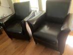 Twee fauteuils., Ophalen, Gebruikt, Leer, 50 tot 75 cm