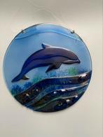 Dolfijn raamhanger van glas blauw 35 cm, Ophalen, Zo goed als nieuw