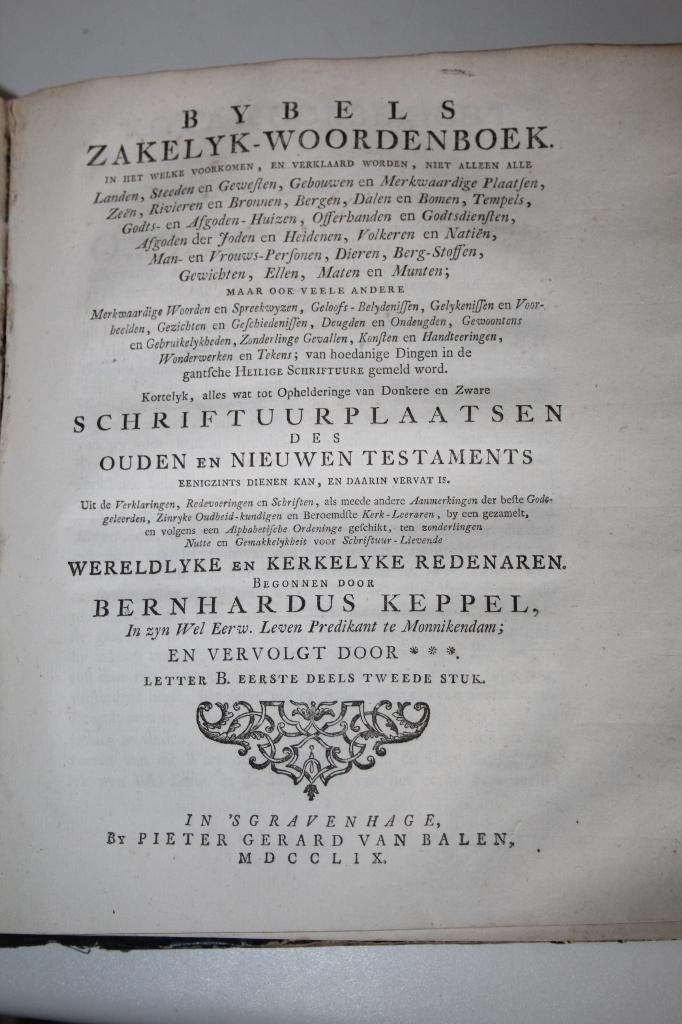 Staringh / Keppel - Bybels Zakelyk Woordenboek (1793/1759), Ophalen of Verzenden