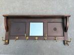 Antieke houten kapstok met spiegel, Gebruikt, Minder dan 100 cm, Hout, Ophalen