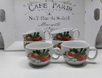 Vintage Porseleinen soepkom, 6 beschikbaar  beschikbaar voor biedingen