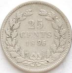 XntriQ-Coins - zilveren 25 Cent 1896c Wilhelmina SCHAARS, Zilver, 25 cent, Ophalen of Verzenden, Koningin Wilhelmina