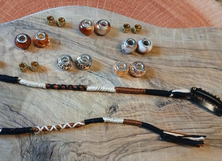 dreadlock herfst-kralen set, bruin vlechtje en kralenset, Sieraden, Tassen en Uiterlijk, Uiterlijk | Haarverzorging, Nieuw, Haarspeld