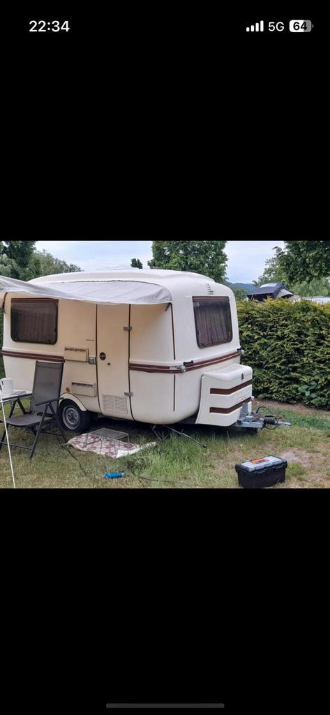 Lander Graziella 340 bora, Caravans en Kamperen, Caravans, Particulier, tot en met 3, 500 - 750 kg, Treinzit, Luifel, Uitbouw voortent
