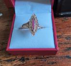 Antieke ring van roze goud 14 K bezet met robijn en parels, Sieraden, Tassen en Uiterlijk, Antieke sieraden, Verzenden, Goud, Ring