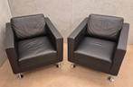 Vitra Park fauteuils – Jasper Morrison – set van 2, Huis en Inrichting, Fauteuils, Ophalen, Minder dan 75 cm, Leer, Zo goed als nieuw