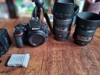 Nikon D5600 + 2 lenzen (40mm & 18-200mm) + 2 accu's, Ophalen of Verzenden, Gebruikt, Nikon