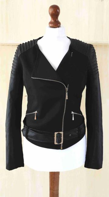 Jas viscose en imitatieleren, zwart Maat S,M of L (nieuw) beschikbaar voor biedingen