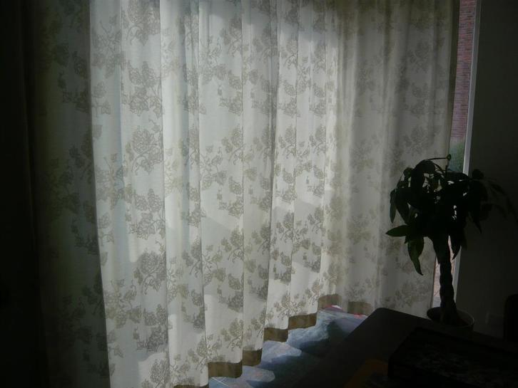 Overgordijn H 250 x br. 275 cm. geplooid., Huis en Inrichting, Stoffering | Gordijnen en Lamellen, Zo goed als nieuw, 200 cm of meer