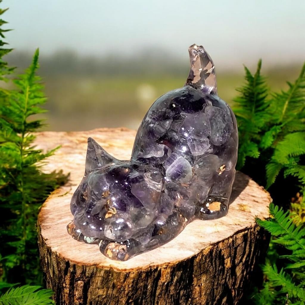 Amethist orgonite katjes, Verzamelen, Mineralen en Fossielen, Ophalen of Verzenden, Mineraal