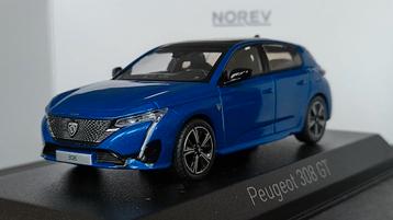 Peugeot 308 GT 2021 Vertigo Blue 1:43 Norev Pol beschikbaar voor biedingen