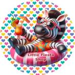 LF3974 ouwel zwemring zebra 20x4,7cm eetbare cupcake rondjes, Ophalen of Verzenden, Nieuw, Cupcakes, Versiering