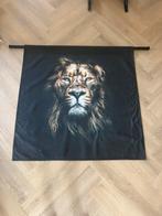 Muur doek leeuw, vlag, doek aan stang, Ophalen of Verzenden, Zo goed als nieuw, Schilderij, 75 cm of meer
