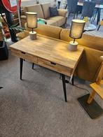 Teca teakhout - 2 lade | Showroommodel, Huis en Inrichting, Bureaus, Ophalen, Zo goed als nieuw, Bureau