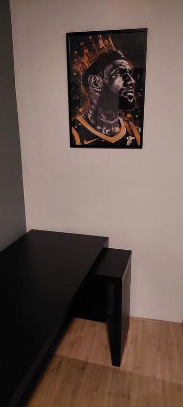 Ikea Malm bureau, uitschuifbaar met Micke ladeblok op wielen - afbeelding 3