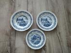 Prachtige antieke Delfts blauwe borden set, Boerenhoeve., Antiek en Kunst, Antiek | Servies los, Ophalen of Verzenden