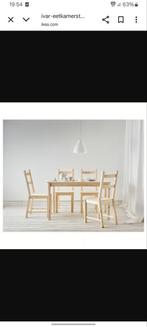 Ikea Ivar Tafel + 4 Stoelen, Scandinavisch, Ophalen of Verzenden, Zo goed als nieuw, Vier personen