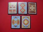Suriname 1982 5 paaszegels Details kerkvenster, Verzenden, Postfris