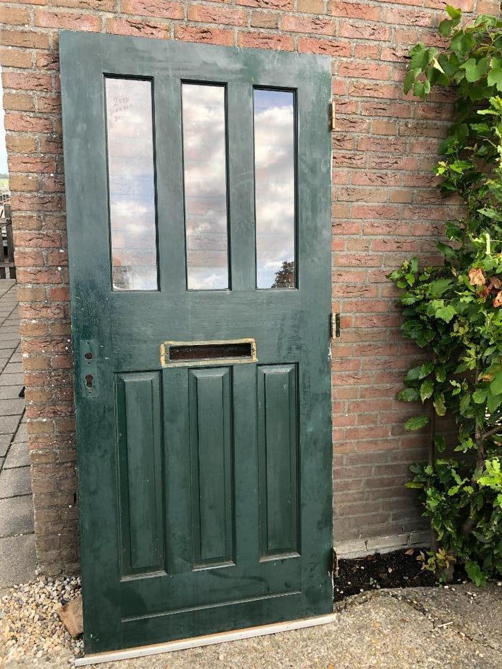 |Hardhouten voordeur| buitendeur| enkelglas| 210x92,5|, Doe-het-zelf en Verbouw, Deuren en Horren, Gebruikt, Buitendeur, 200 tot 215 cm