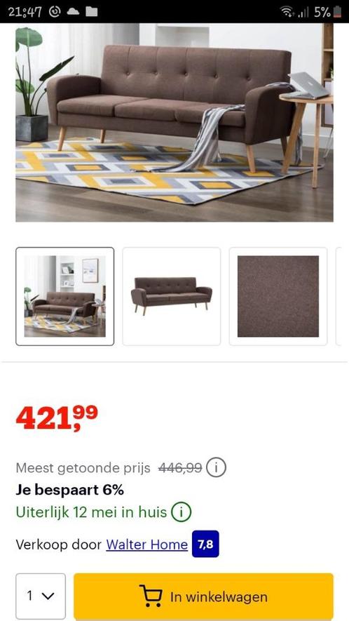 3 zits bank MOCCA (3mnd gebruikt ZGAN), Huis en Inrichting, Banken | Bankstellen, Zo goed als nieuw, Rechte bank, Driepersoons