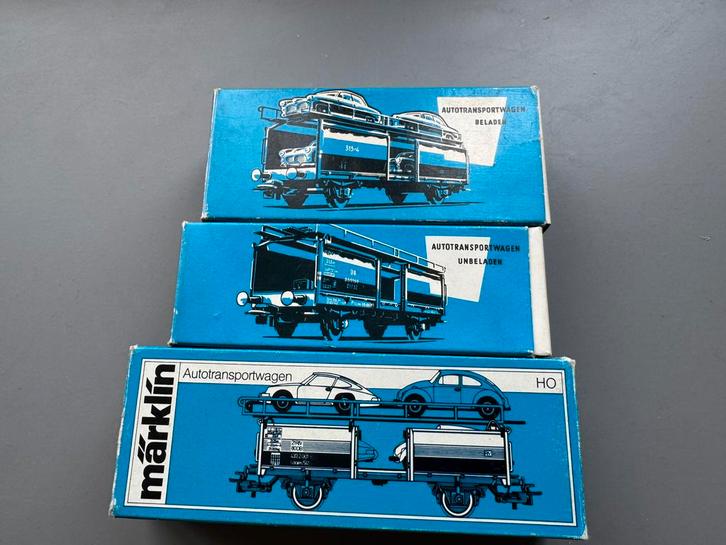 Marklin HO autotransporters 4612 en 4613, Hobby en Vrije tijd, Modeltreinen | H0, Gebruikt, Wagon, Wisselstroom, Märklin, Ophalen of Verzenden