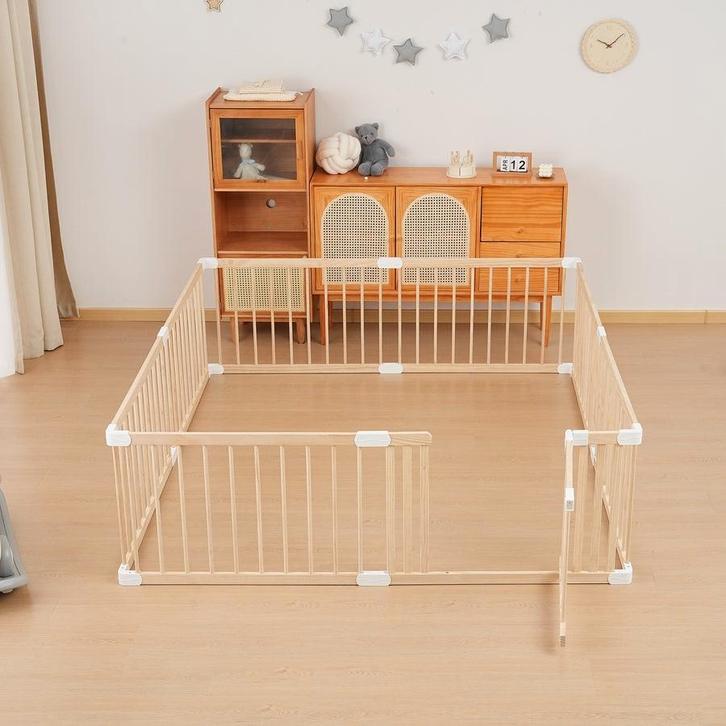 Houten grondbox, Kinderen en Baby's, Boxen, Gebruikt, Vierkant, Ophalen of Verzenden