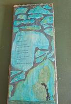 Tuin schilderij op hout ook als onderzetter op tafel gedicht, Antiek en Kunst, Kunst | Designobjecten, Ophalen of Verzenden