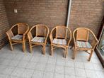 Te Koop : 4x Stuks Vintage Stoelen Rotan Webbing Stoel, Tuin en Terras, Tuinstoelen, Ophalen, Gebruikt, Rotan