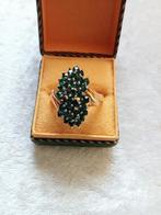 Mooie Goud Double Ring met groene Swarovski kristallen, Verzenden, Overige materialen, Ring, Verguld