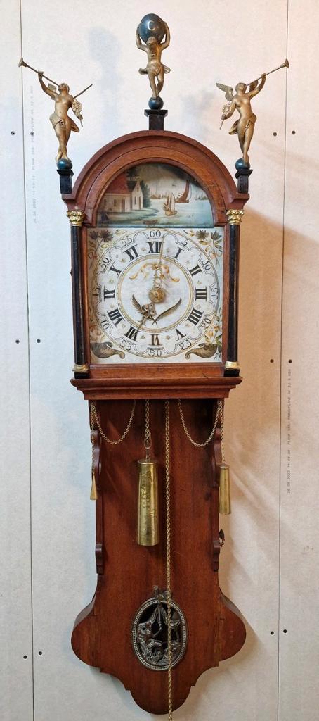 Antieke Friese staartklok, gemaakt in Sneek., Antiek en Kunst, Antiek | Klokken, Ophalen