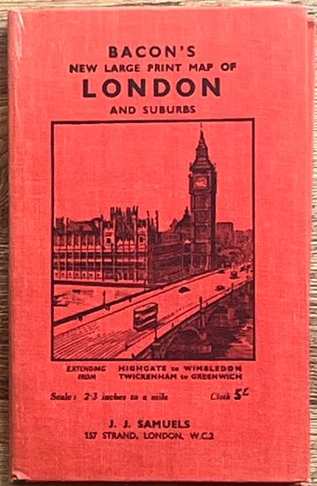 oude gids plattegrond stratenregister London beschikbaar voor biedingen