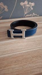 Hermes Riem Zilver Blauw, Echt Leder, 110., Overige kleuren, Echt leder, Nieuw, Hermes