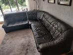 Gratis zwart leren hoekbank 270x230, Ophalen, Gebruikt