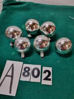 kerstballen zilver glas 6 stuks [a802] ,, Diversen, Kerst, Ophalen of Verzenden
