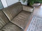 Te koop 4 persoons leder bank metalen poten., Huis en Inrichting, Banken | Bankstellen, Ophalen, Zo goed als nieuw, 75 tot 100 cm