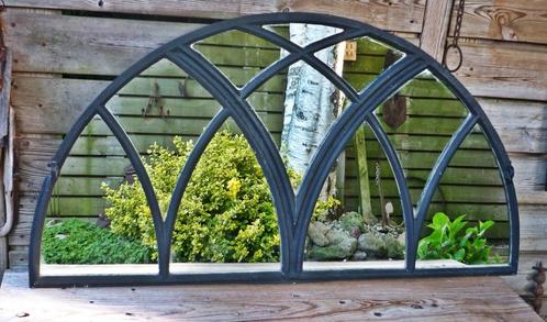 Antieke Gotische Kerk Raam Spiegel / Tuinspiegel - 130x68CM, Tuin en Terras, Tuinwanddecoratie, Zo goed als nieuw, Ophalen