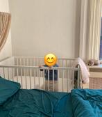 Puck Babybed Ledikant Beuken Wit 60x120 + peuterhekje+matras, Ophalen, Zo goed als nieuw, Minder dan 140 cm, Matras