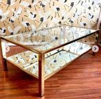 Hollywood regency gouden salontafel., Huis en Inrichting, Tafels | Salontafels, 50 tot 100 cm, 100 tot 150 cm, Gebruikt, Rechthoekig