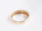 14 Karaat Gouden Ring Met Diamanten, 18 tot 19, Ophalen of Verzenden, Zo goed als nieuw, Met edelsteen