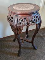 Antieke Chinese plantentafel met marmeren blad, Ophalen