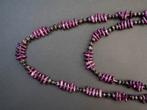 Paarse ketting van pitten, Verzenden, Zo goed als nieuw, Paars, Zilver