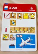 Emirates A380 flight safetycard, Ophalen of Verzenden, Zo goed als nieuw, Kaart, Foto of Prent
